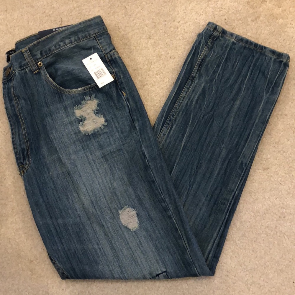 Brooklyn CLOTH Mfg. Co Slim Destructed Denim Jeans Size 40 X 31